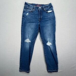 Lucky Brand Bridgette Jeans Womens 10/30 Good Blue Distressed High Rise Skinny